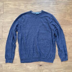 J. McLaughlin Sweater Men’s Size L Cotton Crew Neck Pullover Denim Blue